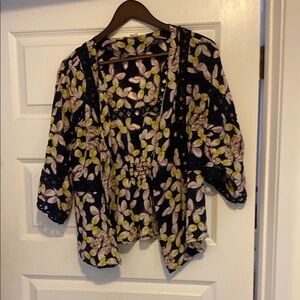 NWOT Anthropologie Meadow Rue Cassia Butterfly Kimono Jacket 100% Silk S Small